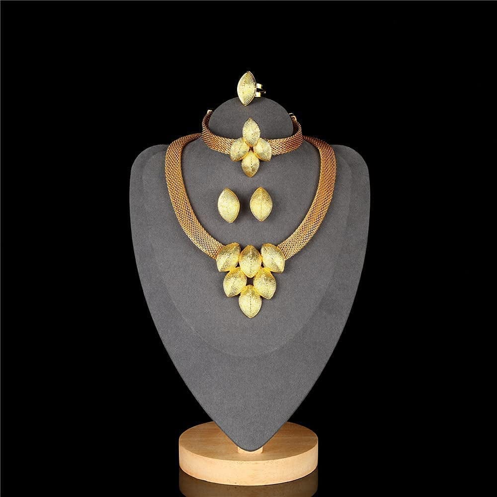 Dubai 24K Gold Plated Jewelry Sets for Women African Wedding Engagement Gifts Party Jewellery Sets