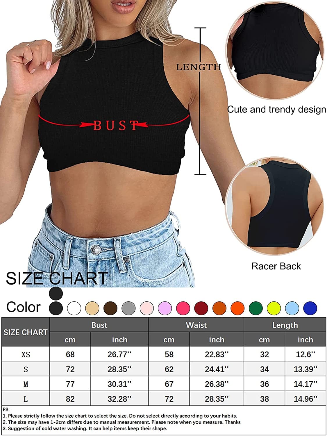Dwnval Sexy Sleeveless Crewneck Ribbed Knitted Tank Crop Tops for Women