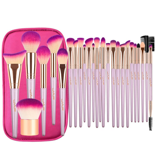 JAF 26Pcs Professional Large Pink Purple Makeup Brushes Set with Storage Case Vegan Synthetic Make up Brushes Set in Gold Bag Holder Cruelty Free Cosmetic Big Makeup Brushes & Tools Kit for Eye Face Contour Foundation Highlighter… Health & Beauty > Personal Care > Cosmetics > Cosmetic Tools > Makeup Tools JAF 26 pink with case  
