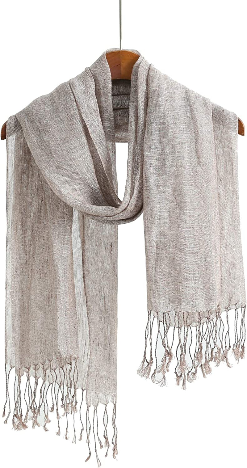 Jeelow Lightweight Summer Scarf Light Shawl Wrap Linen Feel Scarves for Men and Women Apparel & Accessories > Clothing Accessories > Scarves & Shawls Jeelow French Linen  