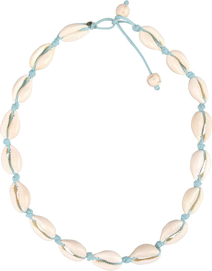 Believe London Natural Shell Necklace Bracelet Anklet Choker Seashell Women Men Statement Adjustable Beads Wakiki Beach Sea Shell Pendant Turtle Girls Cord Collar Set Hawaiian Jewelry Apparel & Accessories > Jewelry > Anklets Believe London Ocean Blue Necklace  
