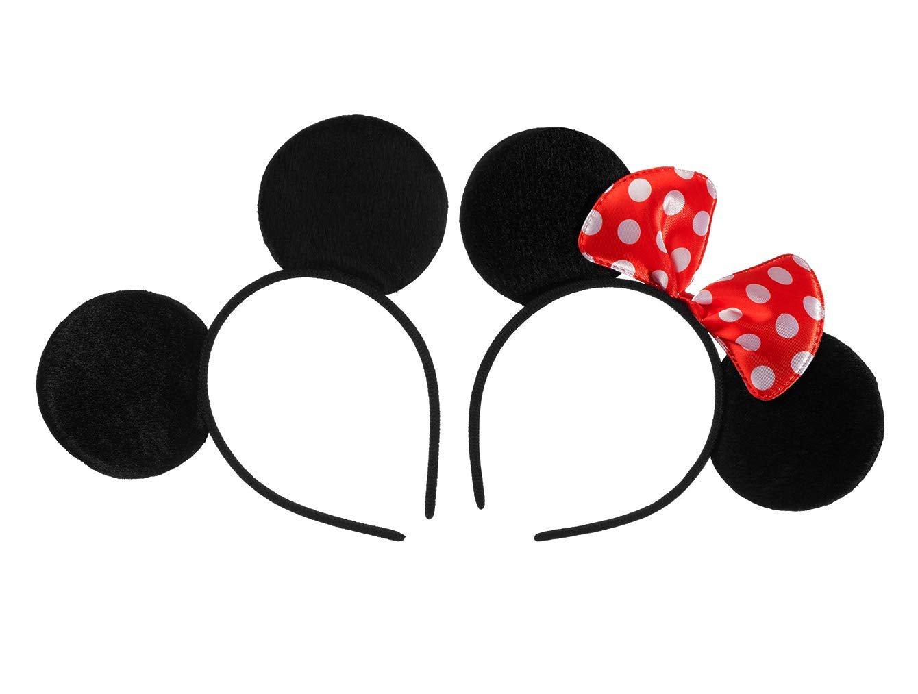 FANYITY Mickey Ears, 2 Pcs Minnie Ears Headbands Hair Band for Christmas Party Apparel & Accessories > Clothing Accessories > Headwear FANYITY Red Point Black  