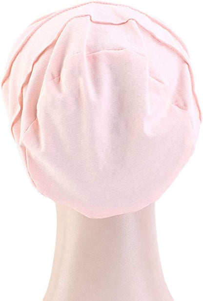Ever Fairy 3 Colors Chemo Cancer Head Scarf Hat Cap Ethnic Cloth Print Turban Headwear Women Women'S Ruffle Beanie Scarf (Black+Gray+Pink) Apparel & Accessories > Clothing Accessories > Headwear Ever Fairy   