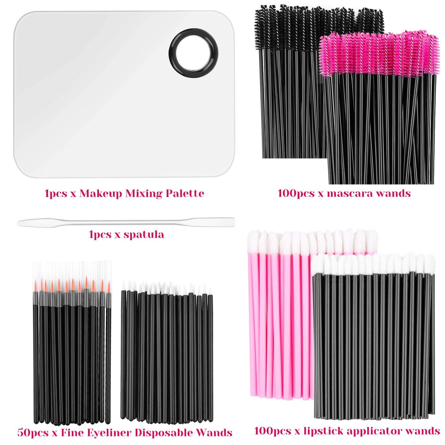 Makeup Mixing Palette with Spatula and 250PCS Disposable Makeup Applicators Tools Kit (Disposable Mascara Wands, Lipstick Applicators, Eyeliner Brushes) Health & Beauty > Personal Care > Cosmetics > Cosmetic Tools > Makeup Tools shynek   