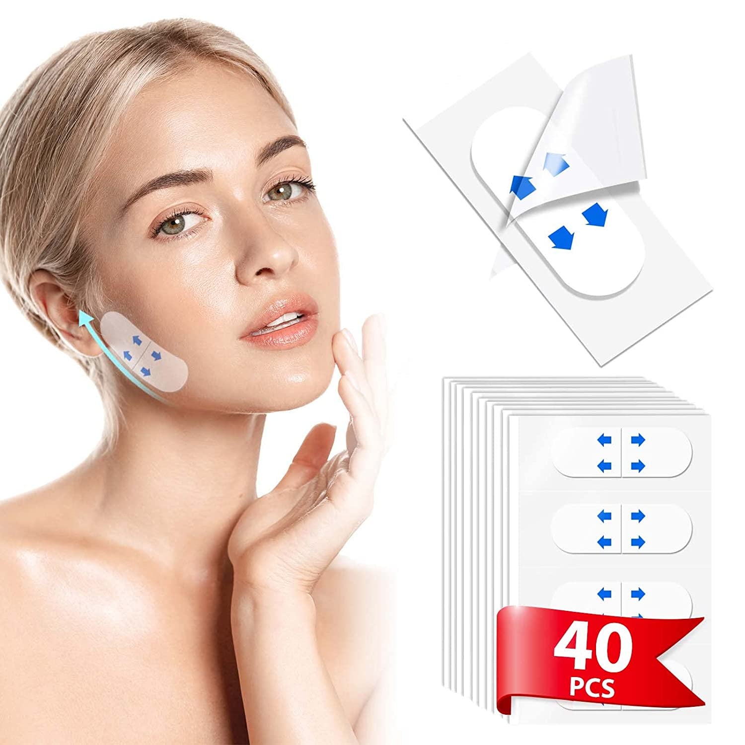 Face Lift Tape,Face Tape Lifting Invisible,Waterproof and Breathable Thin,Makeup Tools to Hide Double Chin and Wrinkles around the Eyes & Neck,40 Pieces Health & Beauty > Personal Care > Cosmetics > Cosmetic Tools > Skin Care Tools Tetyana naturals   