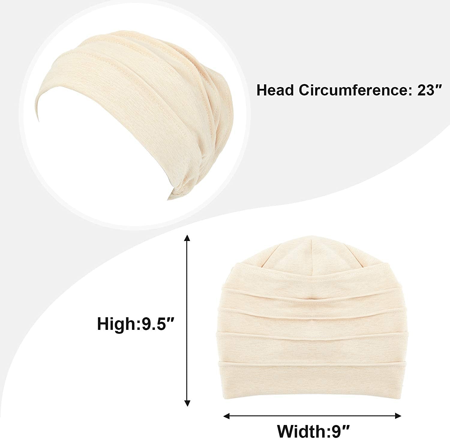 Syhood 4 Pieces Slouchy Beanies Hats Soft Cotton Sleep Cap Stretchy Sleeping Cap Headwear for Women Apparel & Accessories > Clothing Accessories > Headwear Syhood   