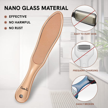 Glass Pedicure Foot File - Coarse/Fine Double Side Nano Glass Surface, Dead Hard Skin Remover, Cuticle Callus Removal, Professional Foot Care, Both Wet and Dry Using Health & Beauty > Personal Care > Foot Care Cut it   