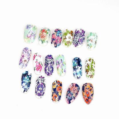 SILPECWEE 50 Sheets Foil Nail Art Transfer Stickers Tips Laser Flower Marbling Solid Color Nail Wraps Decals Starry Sky Star Manicure DIY Tools Health & Beauty > Personal Care > Cosmetics > Cosmetic Tools > Nail Tools FaCai   