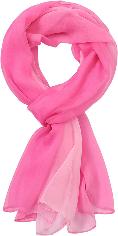 Ombre Silk Scarf Oblong Gradiente Scarves Lightweight Accent Scarfs for Women Apparel & Accessories > Clothing Accessories > Scarves & Shawls Yeieeo Ombre-pink  