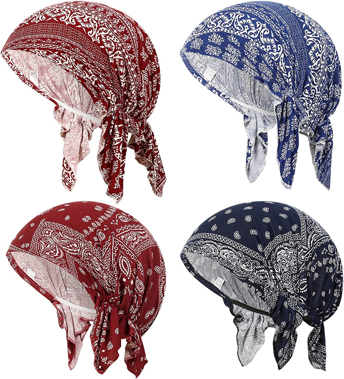 Summer Chemo Scarf Lightweight Silky Beanie Ruffle Cap Cancer Headwear for Womens Apparel & Accessories > Clothing Accessories > Headwear DancMolly Style C  
