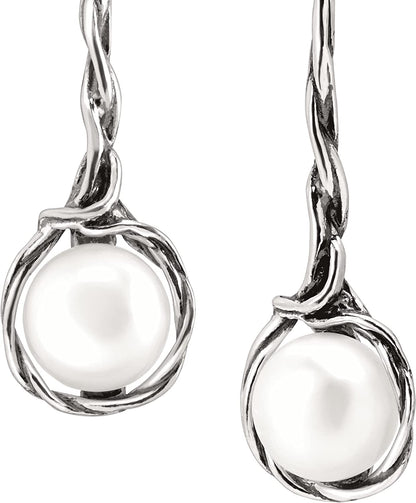 Silpada 'Intertwining Vines' 10.5-11 Mm Freshwater Cultured Pearl Twisted Drop Earrings in Sterling Silver Apparel & Accessories > Jewelry > Earrings Silpada   