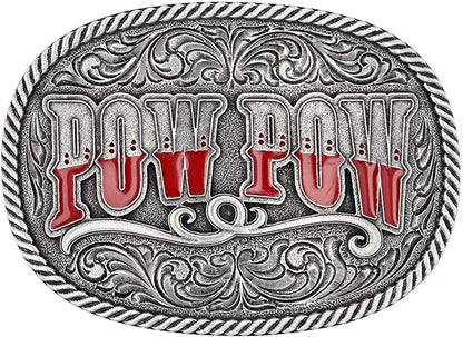 Montana Silversmiths Officially Licensed Dale Brisby Western Belt Buckle Apparel & Accessories > Clothing Accessories > Belt Buckles Montana Silversmiths Pow Pow - Antique Silver  