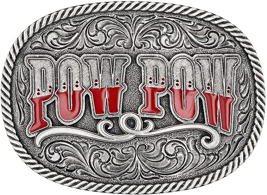 Montana Silversmiths Officially Licensed Dale Brisby Western Belt Buckle Apparel & Accessories > Clothing Accessories > Belt Buckles Montana Silversmiths Pow Pow - Antique Silver  