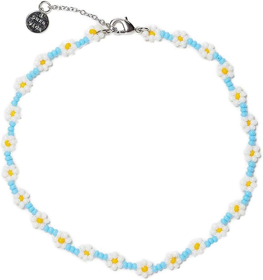 Pura Vida Daisy Flower Seed Bead Adjustable Anklet W/ Charm, Waterproof - Yellow Apparel & Accessories > Jewelry > Anklets Pura Vida   