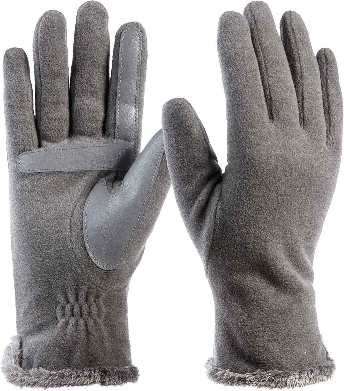 Isotoner Womens Stretch Fleece Gloves with Microluxe Lining and Smart Touch Technology Apparel & Accessories > Clothing Accessories > Gloves & Mittens KYLIE MAX Heather Grey - Smartdri One Size 