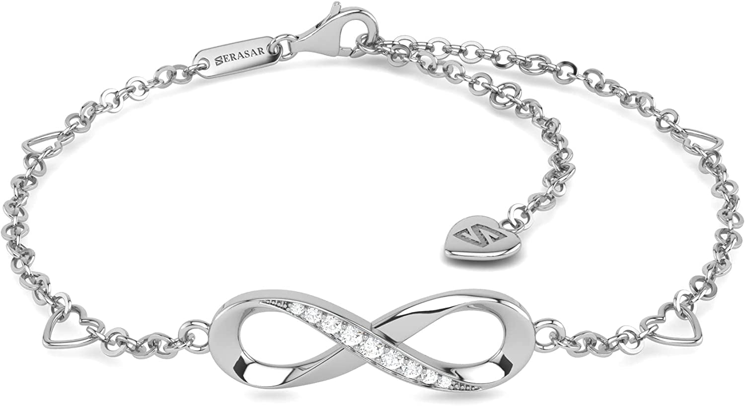 SERASAR | Infinity Sign Anklet [Infinity] for Ladies | 925 Sterling Silver with 18Ct Genuine Gold Plating | Adjustable Length | Jewellery Box Included Apparel & Accessories > Jewelry > Anklets SERASAR Silver  