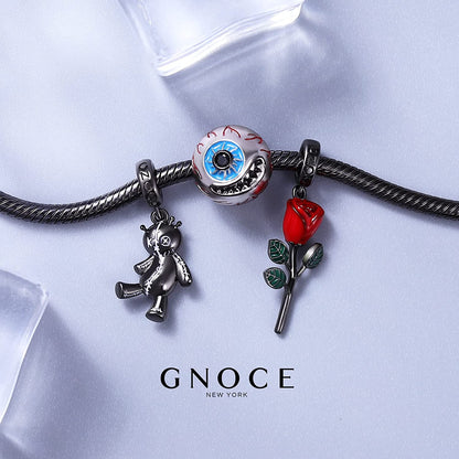 GNOCE Voodoo Doll Pendant Charm 925 Sterling Silver Dangle Bead Charms for Women Bracelet/Necklace Halloween Gifts for Girls Wife Daughter Apparel & Accessories > Jewelry > Bracelets GNOCE   