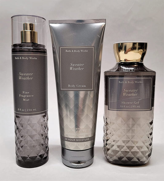 Bath & Body Works Sweater Weather 3 Pc Bundle - Fine Fragrance Mist, Ultimate Hydration Body Cream and Shower Gel Health & Beauty > Personal Care > Cosmetics > Bath & Body Bath & Body Works   