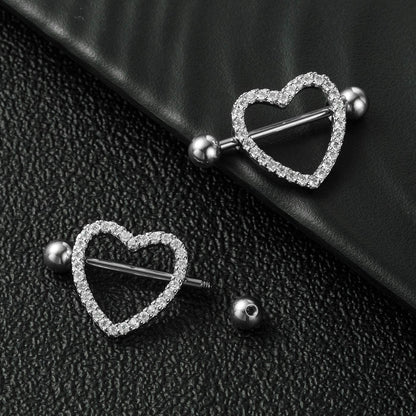 NASAMA Stainless Steel Acrylic Nipple Rings Tongue Ring CZ Barbell Heart-Shape Piercing Body Jewelry Apparel & Accessories > Jewelry > Body Jewelry NASAMA   