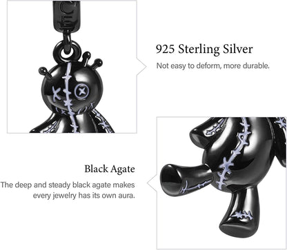 GNOCE Voodoo Doll Pendant Charm 925 Sterling Silver Dangle Bead Charms for Women Bracelet/Necklace Halloween Gifts for Girls Wife Daughter Apparel & Accessories > Jewelry > Bracelets GNOCE   