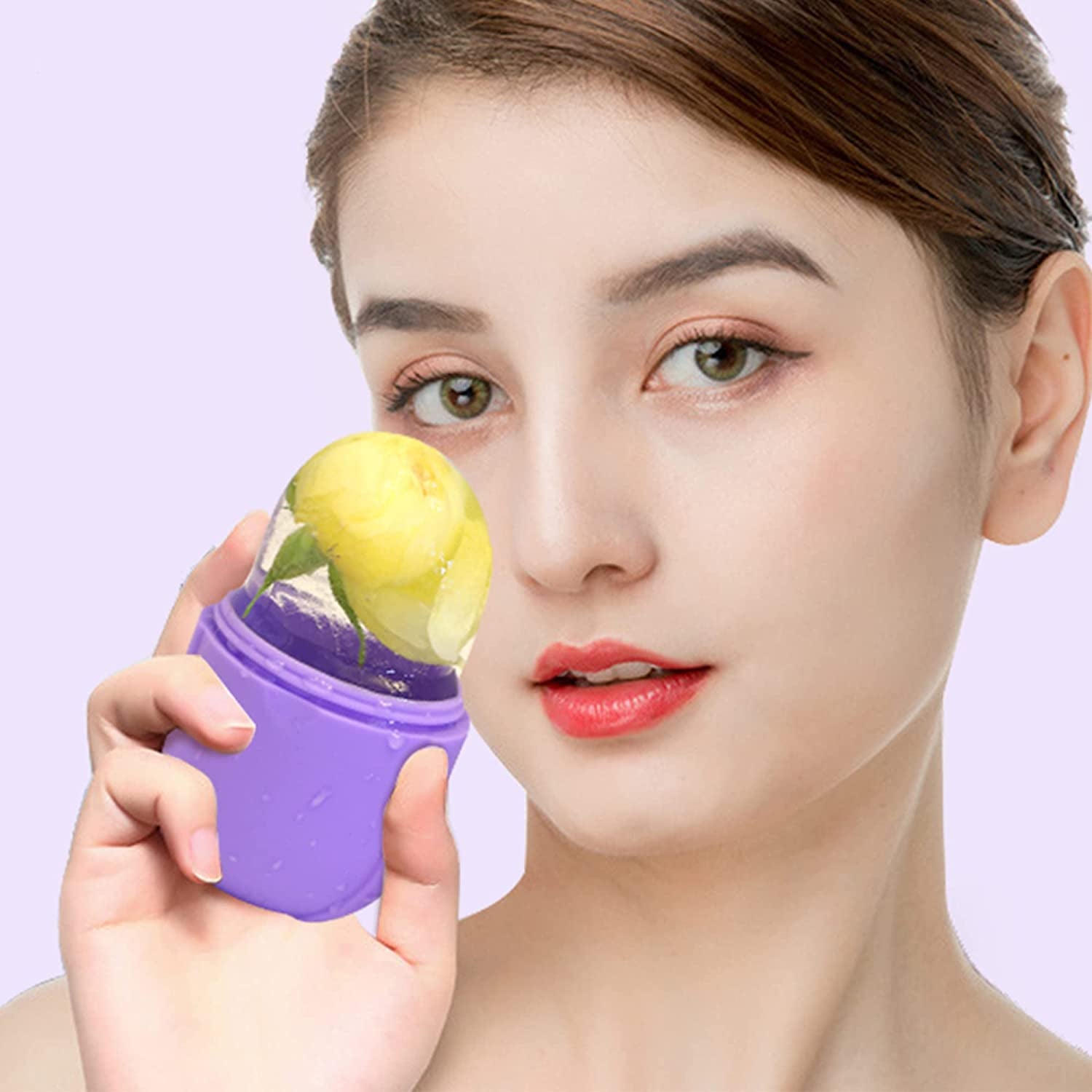 Ice Roller for Face and Eye, Silicone Ice Mold for Face,Facial Ice Roller Skin Care Tool for Eye Puffiness Relief & Remove Fine Lines & Reduce Acne Beauty Gift for Women (Pink) Health & Beauty > Personal Care > Cosmetics > Cosmetic Tools > Skin Care Tools Aethland 03# Purple  
