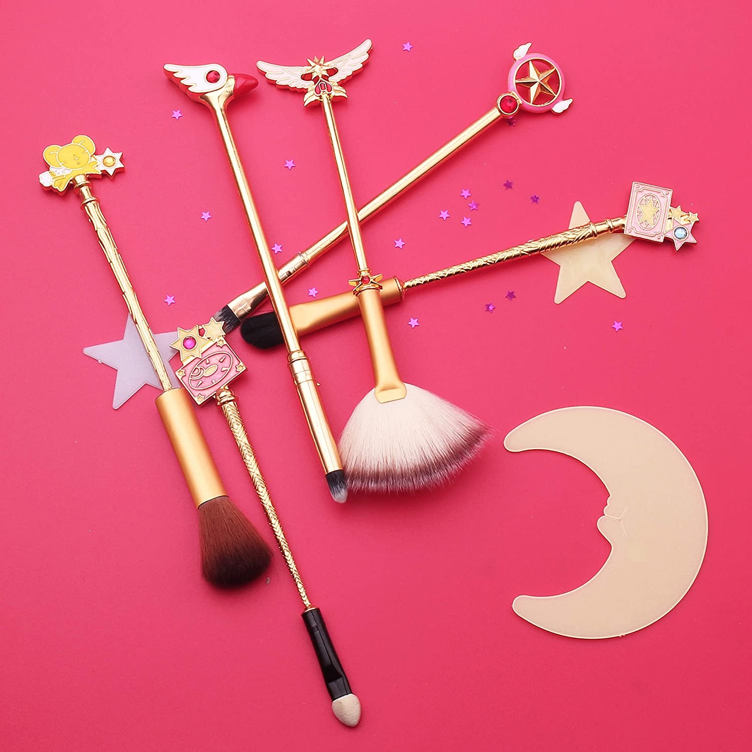 Sailor Moon Makeup Brushes Set - 5Pcs Cosmetic Makeup Brush Set Professional Tool Kit Set Pink Drawstring Bag Included Health & Beauty > Personal Care > Cosmetics > Cosmetic Tools > Makeup Tools rongji jewelry   