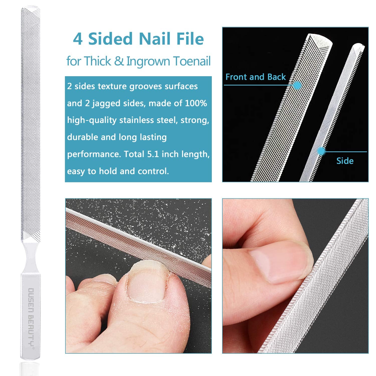Nail Clippers for Thick Nails, Professional Ingrown Toenail Clippers Podiatrist Tools, Wide Jaw Opening Thick Nail Clippers, Stainless Steel Large Toenail Clippers Pedicure Kit 4 Pcs for Seniors & Men Health & Beauty > Personal Care > Cosmetics > Cosmetic Tools > Nail Tools Ousen Beauty   