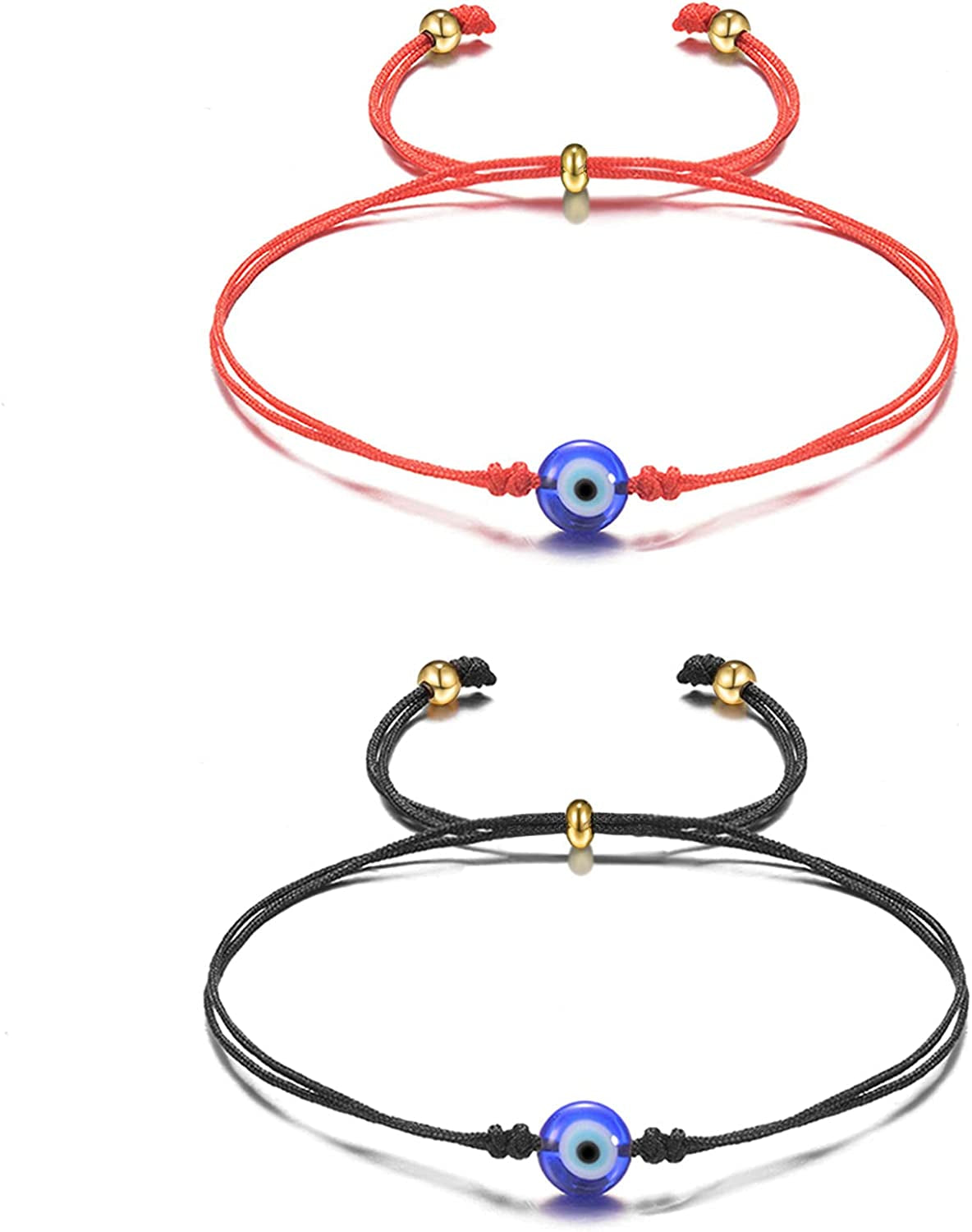 Evil Eye Bracelets/ Anklet Protection Ojo Turco Handmade String Bracele for Women Men Family Apparel & Accessories > Jewelry > Anklets UNGENT THEM Black and Red  