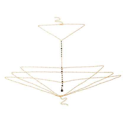 Cosydays Sexy Belly Chain Gold Rhinestone Harness Body Chain Beach Bikini Chains Waist Nightclub Body Chain Jewelry for Women and Girls (A-Rhinestone) Apparel & Accessories > Jewelry > Body Jewelry COSYDAYS   