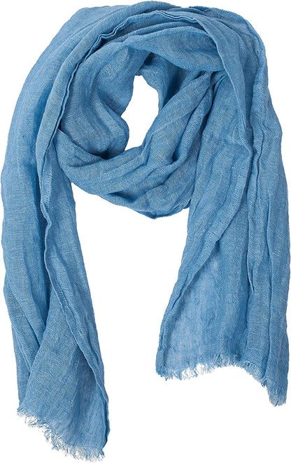 Lusie'S Linen Scarf - 100% Linen - Imported from Europe Apparel & Accessories > Clothing Accessories > Scarves & Shawls LUSIE'S LINEN Light Blue  