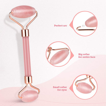 Rose Quartz Facial Roller Jade Roller Face Roller Massager for Face Eyes Cheeks Forehead Neck Skin Care Tool Reduce Wrinkles Puffiness Crow'S Feet Nasolabial Folds Health & Beauty > Personal Care > Cosmetics > Cosmetic Tools > Skin Care Tools Lekeemy   