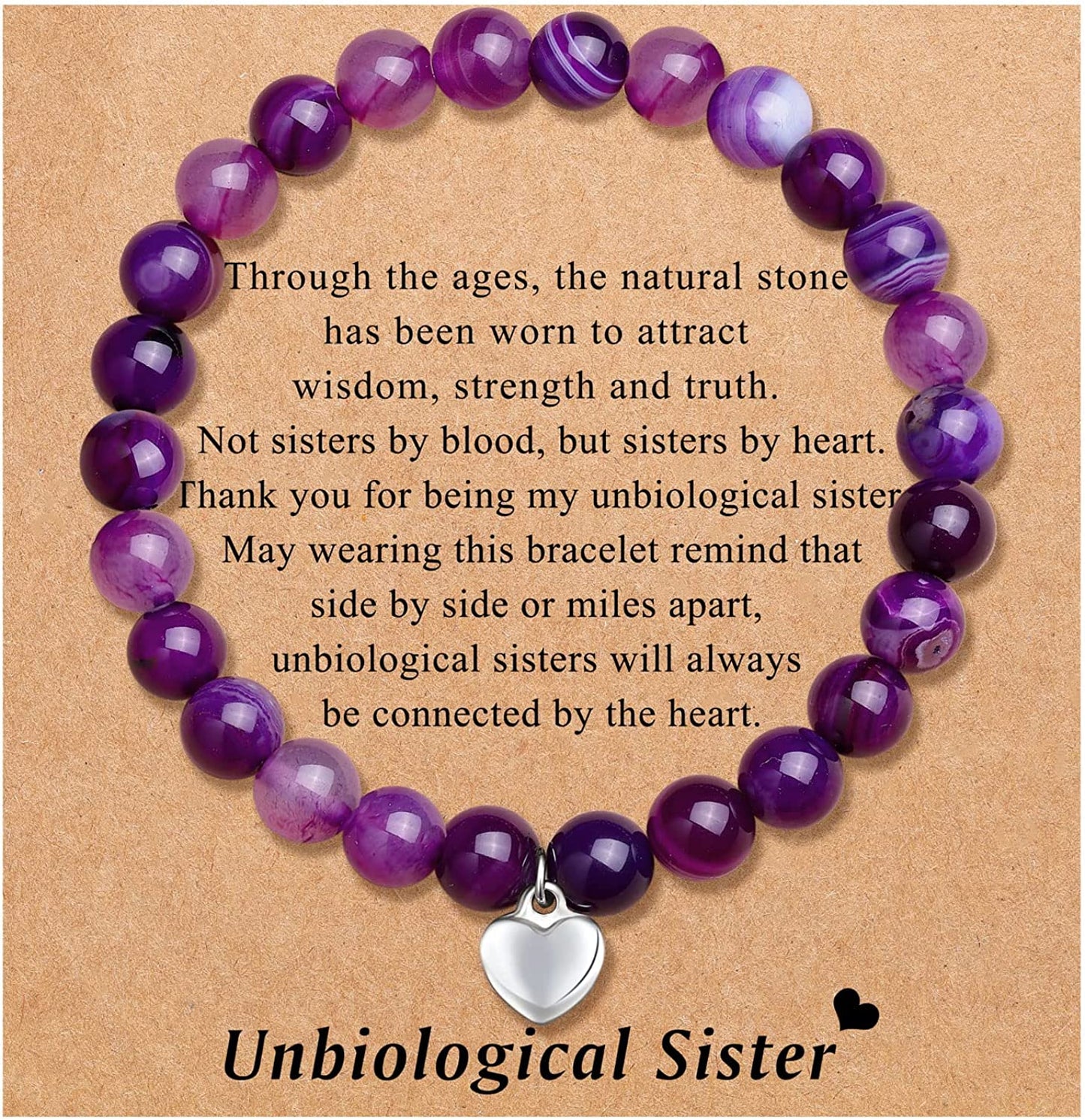 UNGENT THEM Sister/Sister in Law/Unbiological Sister/Big Sister/Best Friend/Friendship Bracelets for Women Birthday Christmas Valentine'S Day Gifts Apparel & Accessories > Jewelry > Bracelets UNGENT THEM Unbiological Sister-Purple  