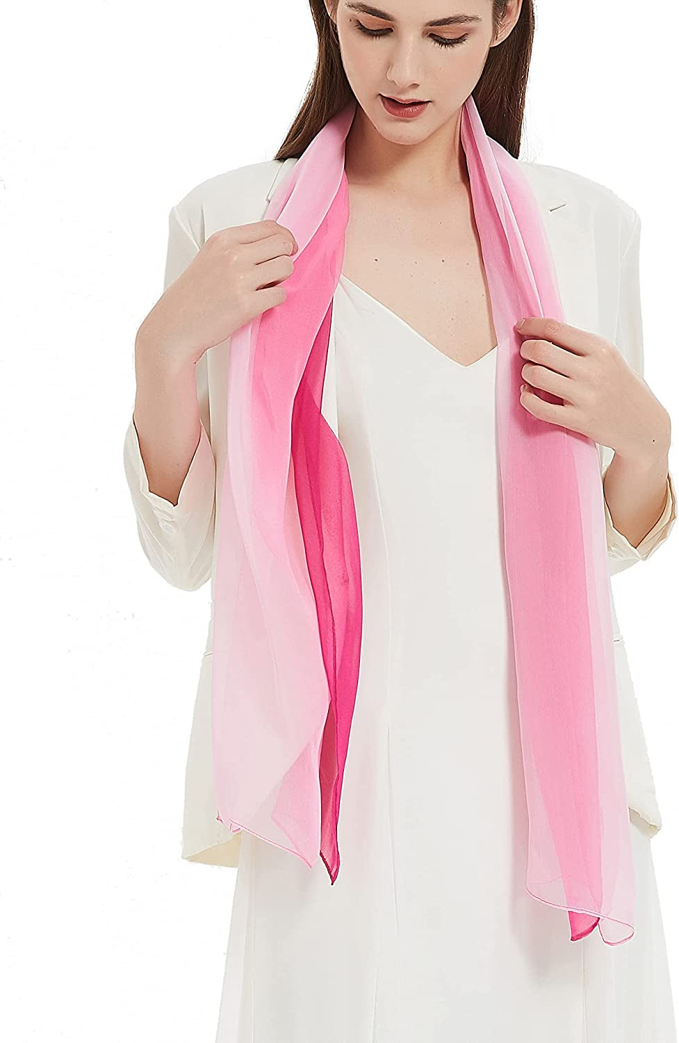 Long Chiffon Sheer Scarf Gradient - Pantonight Shaded Colors Lightweight Scarf for Womens Apparel & Accessories > Clothing Accessories > Scarves & Shawls PANTONIGHT Col 701  