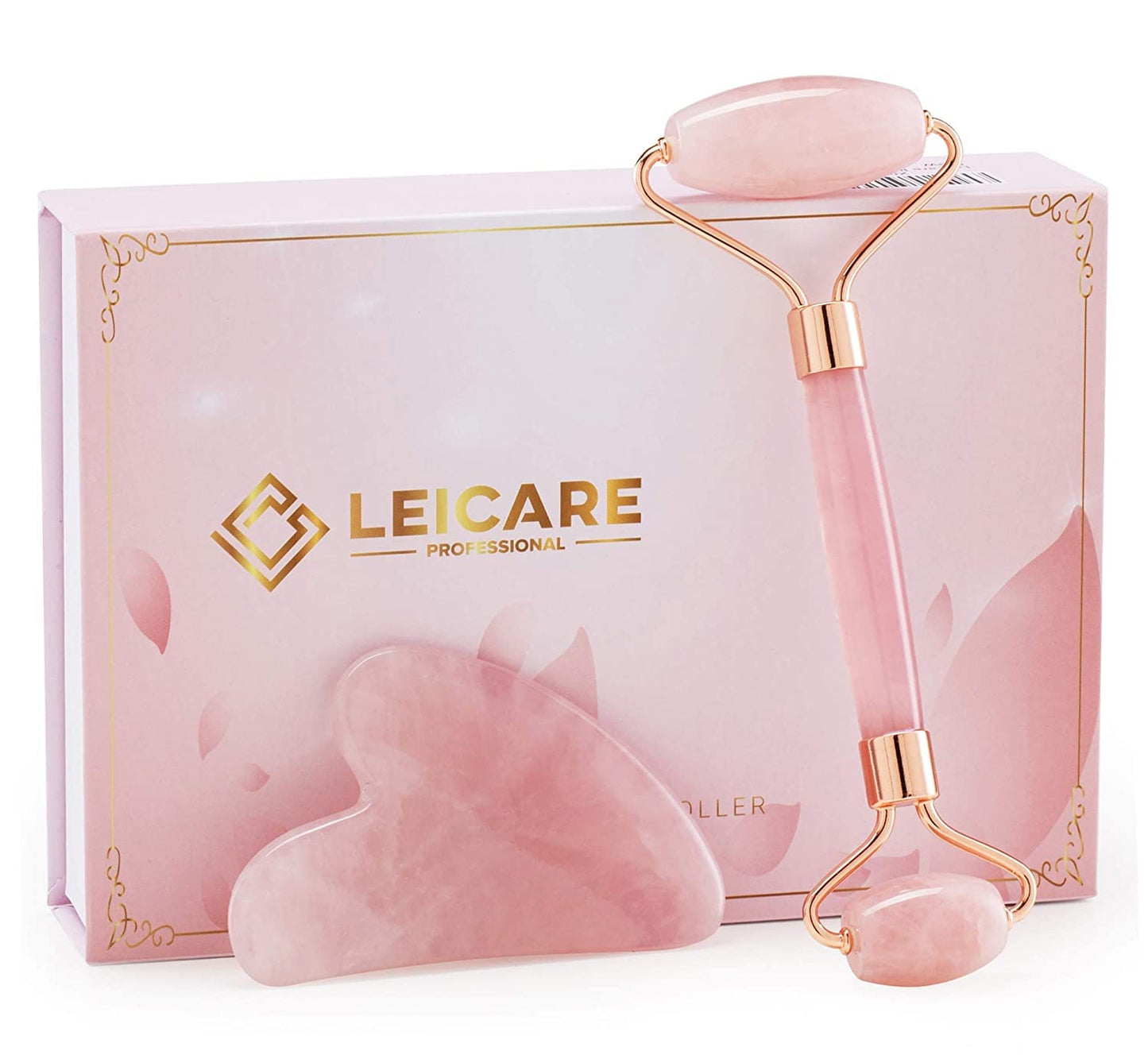 Jade Roller for Face - Jade Facial Roller, Face Roller Skin Care Tool - under Eye Roller, Face Massager for Women to Remove Wrinkles Puffiness Health & Beauty > Personal Care > Cosmetics > Cosmetic Tools > Skin Care Tools LeiCare 1-Pink  