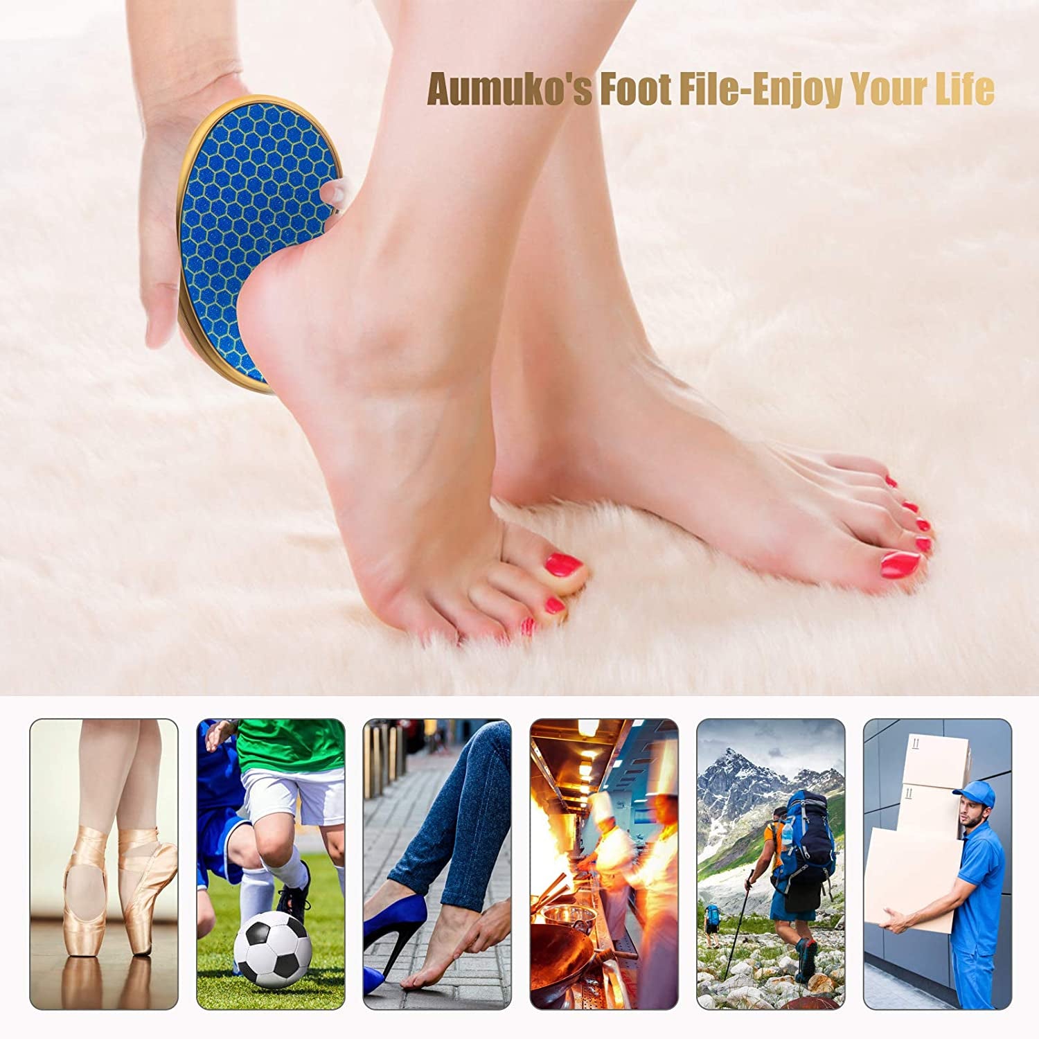 Foot Scrubber Callus Remover File, Best Glass Feet Scrubber Tool, Foot Rasp with Nano-Level Grinding Points Foot Care Pedicure Tool for Dead Skin Removal Cracking on Both Wet and Dry Feet, Ideal Gift Health & Beauty > Personal Care > Foot Care Aumuko   