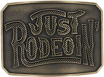 Montana Silversmiths Officially Licensed Dale Brisby Western Belt Buckle Apparel & Accessories > Clothing Accessories > Belt Buckles Montana Silversmiths Just Rodeoin' - Roughed Gold Tone  