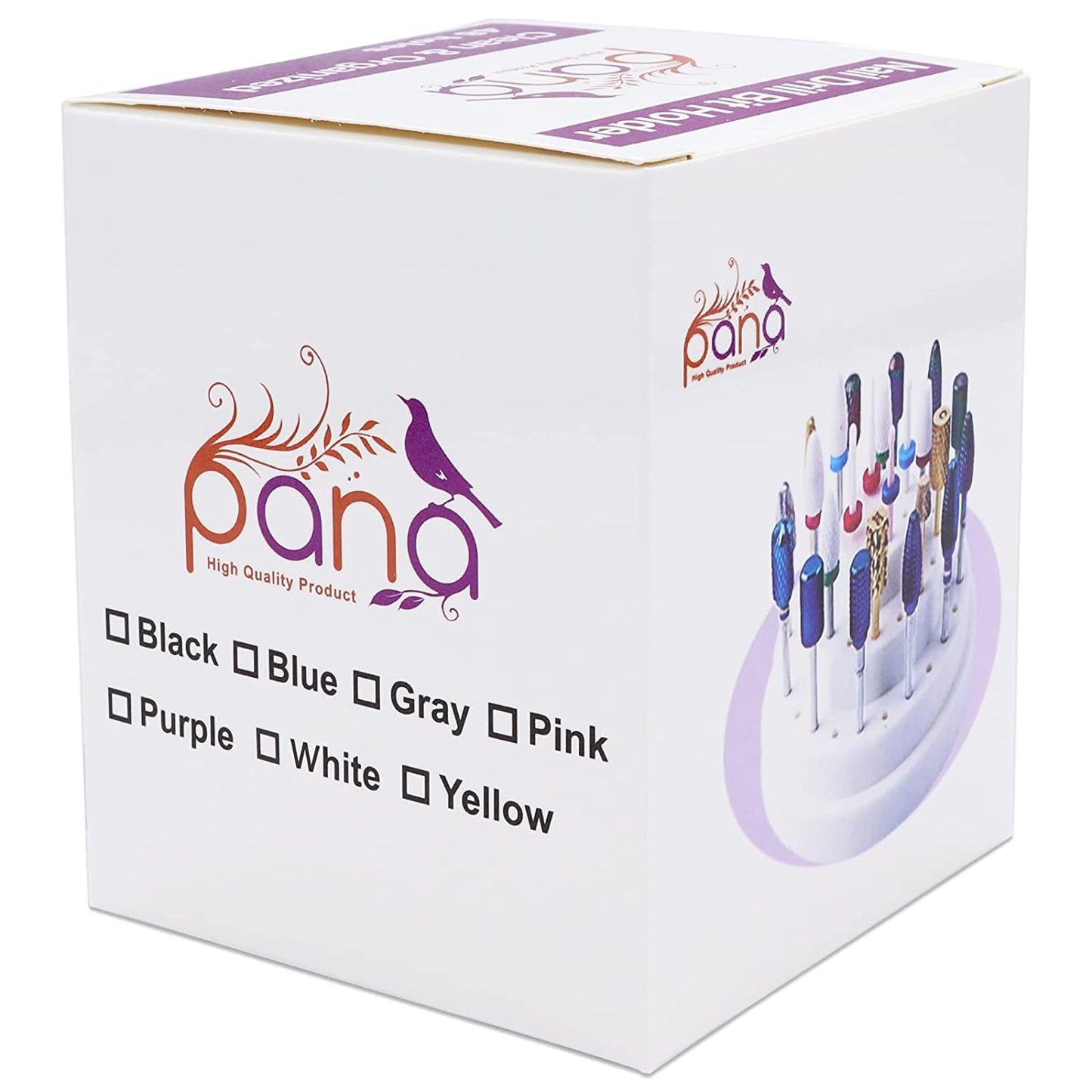 PANA Nail Drill Bit Holder Stand Display Organizer- Dust Proof Storage Container Box Case Tools for Home Use or Nail Salon - (48 Holes, Silver) Health & Beauty > Personal Care > Cosmetics > Cosmetic Tools > Nail Tools PANA   