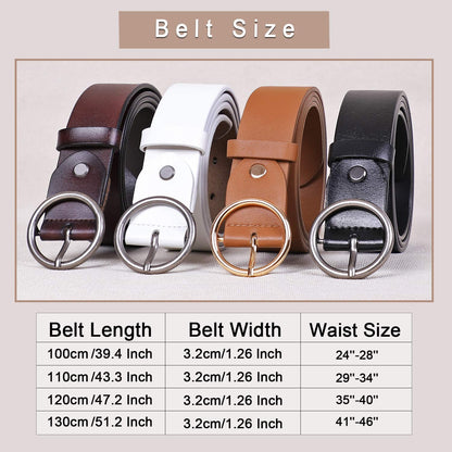 Fashion Women Leather Belt for Dresses Jeans Pants with Classic round Buckle by SUOSDEY… Apparel & Accessories > Clothing Accessories > Belts SUOSDEY   