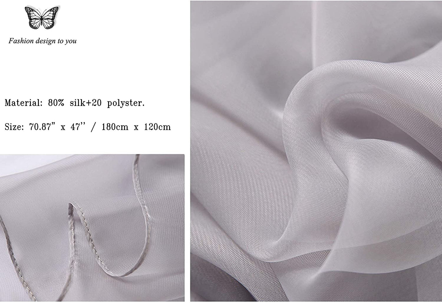 K-Elewon Solid Color Silk Scarf Fashion Scarves Wrap Long Lightweight Shawls for Women Apparel & Accessories > Clothing Accessories > Scarves & Shawls K-Elewon   