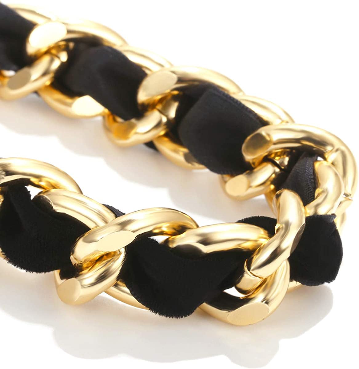 Jurxy Alloy Waist Chain Body Chain Weave Rope Winding Twist Chain for Women Waist Belt Pendant Belly Chain Adjustable Body Harness for Jeans Dresses - S Size – Black and Gold Apparel & Accessories > Jewelry > Body Jewelry Jurxy   
