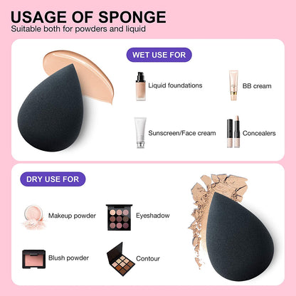 Hygea Beauty Makeup Sponge Set of 5 - Non Latex, Soft, Multi-Colored Foundation Blending Sponges for Cream, Powder and Liquid (Teardrop - Multicolor) Health & Beauty > Personal Care > Cosmetics > Cosmetic Tools > Makeup Tools HYGEA BEAUTY   