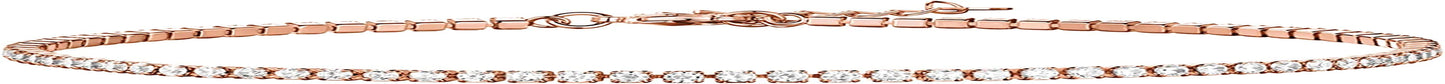 PAVOI 14K Gold Plated Charm Link Flat Gold Anklets for Women Apparel & Accessories > Jewelry > Anklets PAVOI Tennis rose plated 