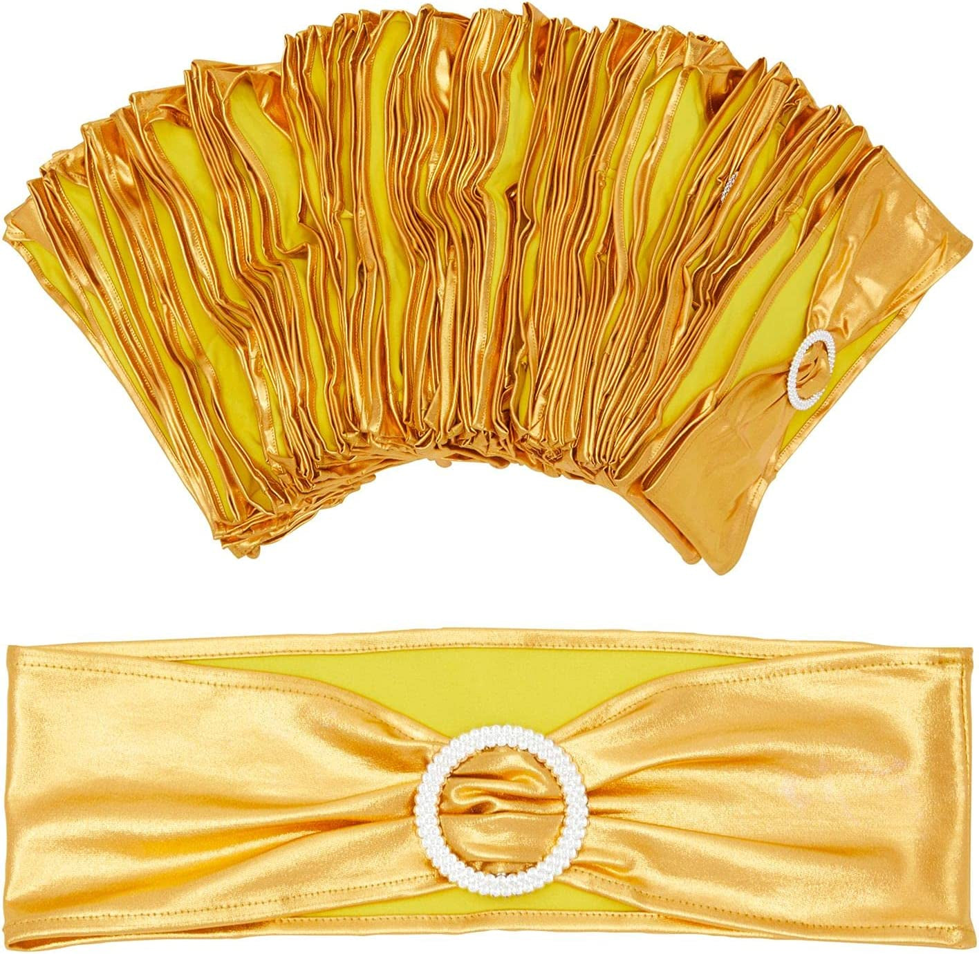 Gold Chair Sashes Bulk 100 Pack for Wedding Reception, Banquet Hotel Events, Baby Shower, Birthday Party Apparel & Accessories > Clothing Accessories > Sashes Juvale   