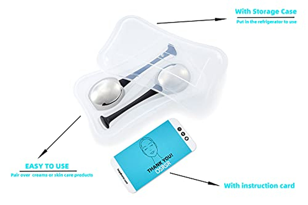 OSRSR Ice Globes Cryo Sticks Facial Massage Tools,Skin Care Unbreakable Stainless Steel Beauty Cold Roller for Face Eyes & Neck,Gifts for Women Mom Wife Girlfriend Health & Beauty > Personal Care > Cosmetics > Cosmetic Tools > Skin Care Tools OSRSR   
