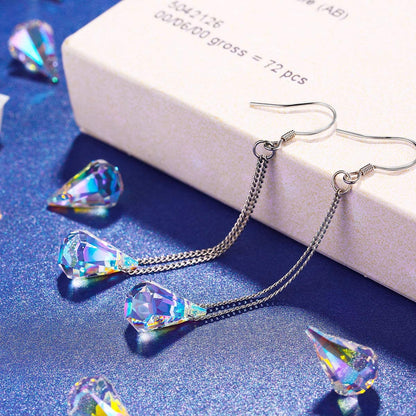 Sterling Silver Crystal Drop Dangle Earrings for Women, Anniversary Birthday Christmas Jewelry Gifts for Her Mom from Daughter Apparel & Accessories > Jewelry > Earrings Desimtion   