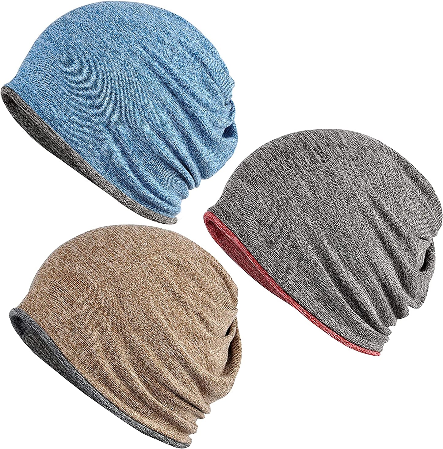 Kayier Women'S Baggy Casual Chemo Beanie Hats Headwear Caps Apparel & Accessories > Clothing Accessories > Headwear Kayier 3 Pack-j  