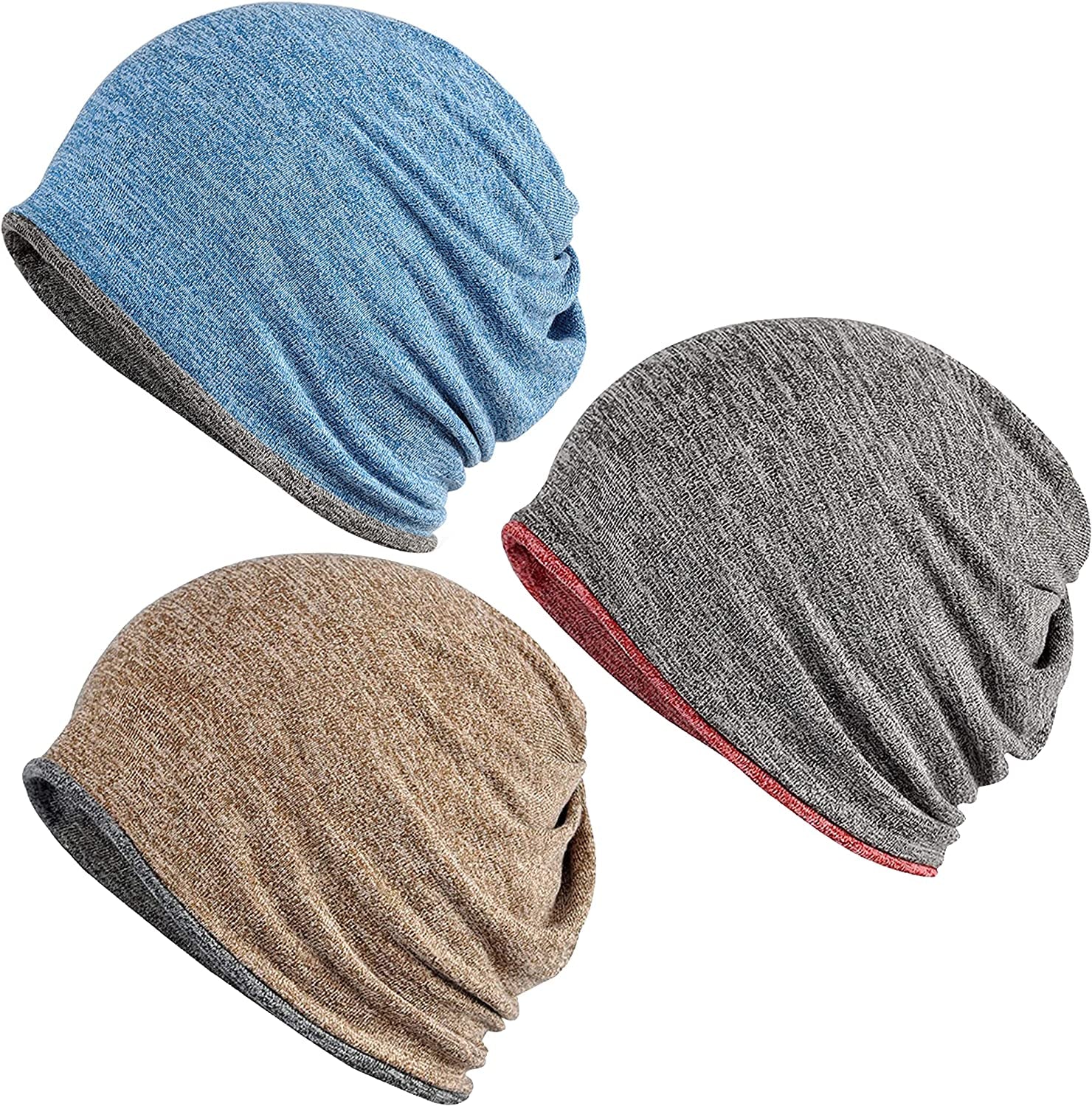 Kayier Women'S Baggy Casual Chemo Beanie Hats Headwear Caps Apparel & Accessories > Clothing Accessories > Headwear Kayier 3 Pack-j  