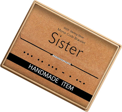 Inspirational Gifts for Women Morse Code Bracelets for Women Funny Bracelet for Friend Funny Christmas Gift for Women Apparel & Accessories > Jewelry > Bracelets Monily 17-sister  