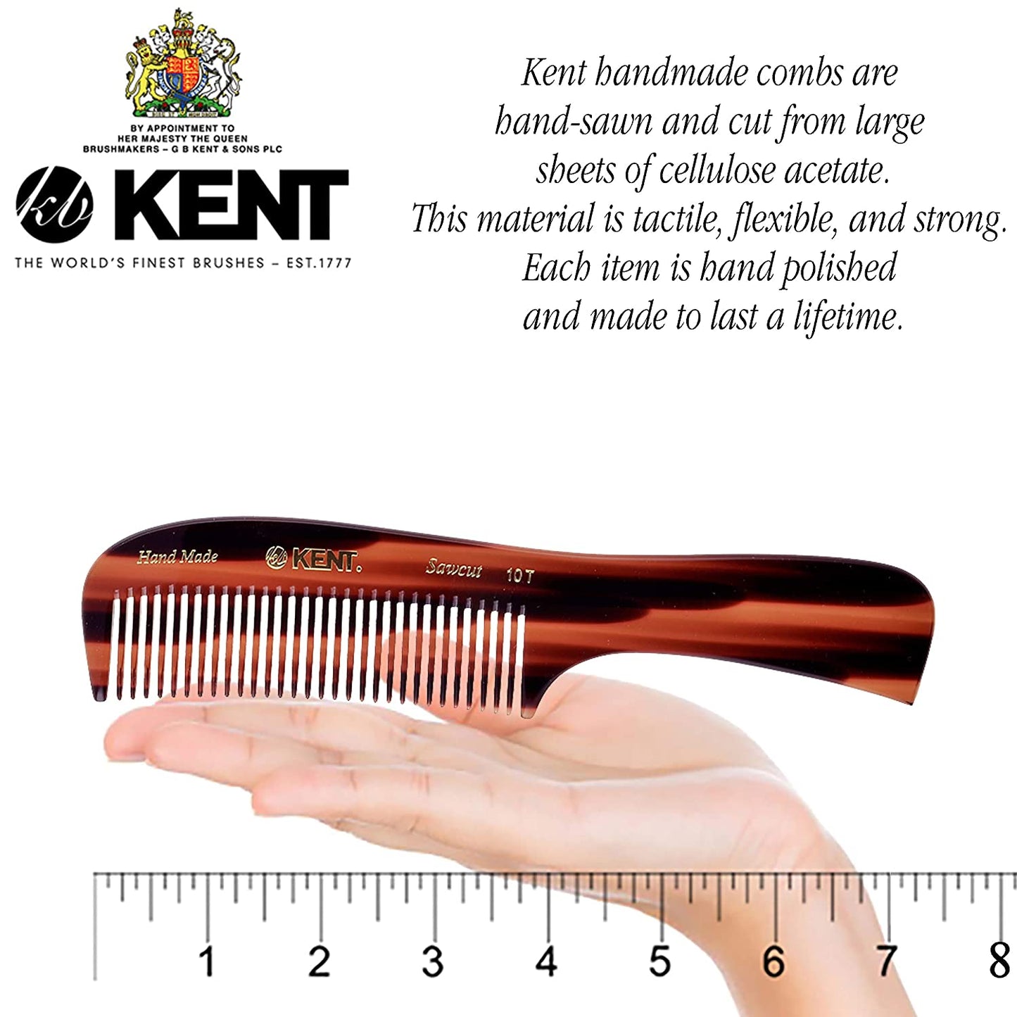 Kent 10T Large Wide Tooth Comb - Rake Comb Hair Detangler / Wide Tooth Comb for Curly Hair - Beard Combs/Hair Comb Hair Care Detangling Comb - Hair Comb for Men Hair Supplies - Natural Hair Comb Set Health & Beauty > Personal Care > Hair Care KENT   