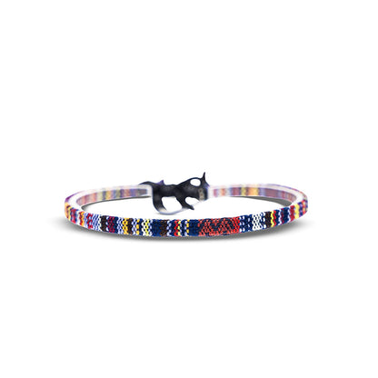 Boho Surfer Bracelet Women & Men - Braided Summer Beach Bracelet - Handmade Festival Accessories - Thin Friendship Bracelets - 100% Waterproof & Adjustable - Ethnic Hippie Style Jewelry (Blue-White) Apparel & Accessories > Jewelry > Bracelets Made by Nami Dark Multi  